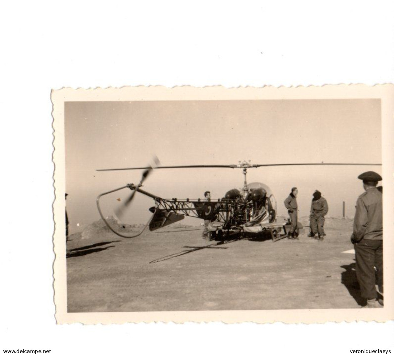 Photo Ancienne Hélicoptère Militaires Bidasses C1/9 - 1939-45