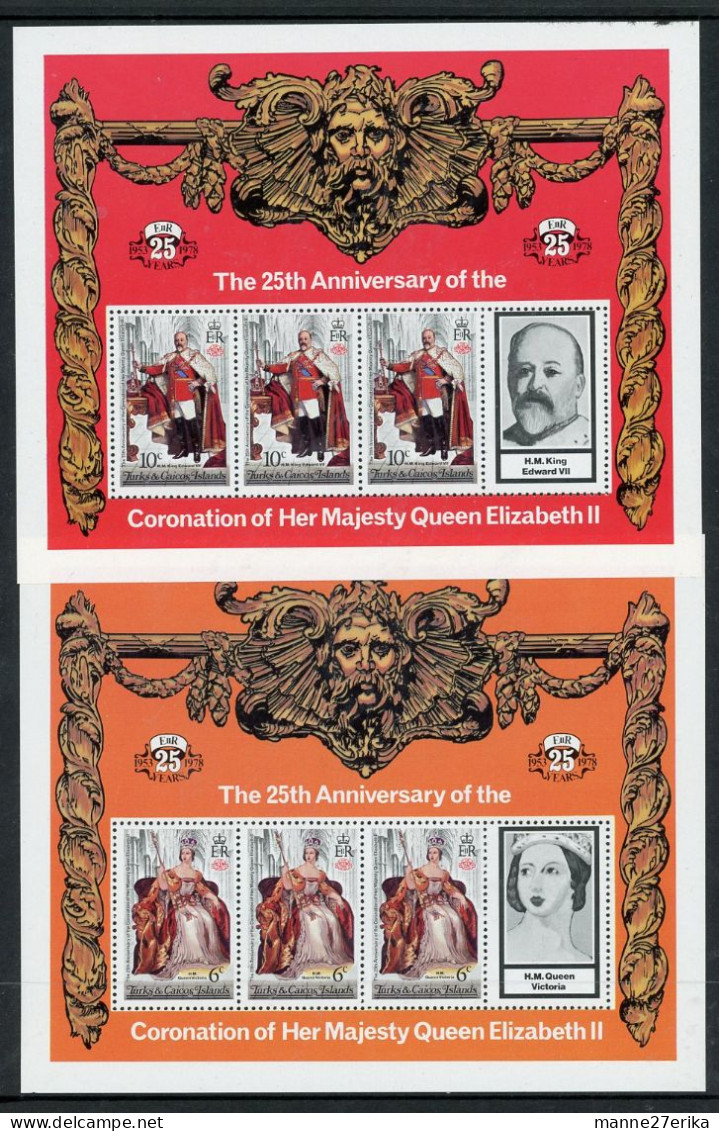 -Turks & Caicos Islands-1978 "Royal Coronation" MNH (**)  Set Of 4 Sheets, See Other Scan ! - Turks- En Caicoseilanden