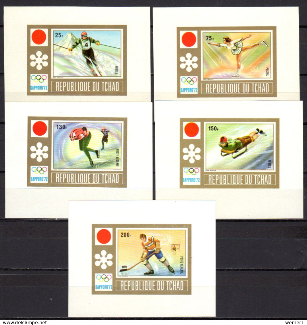 Chad - Tchad 1972 Olympic Games Sapporo Set Of 5 S/s Imperf. MNH -scarce- - Inverno1972: Sapporo