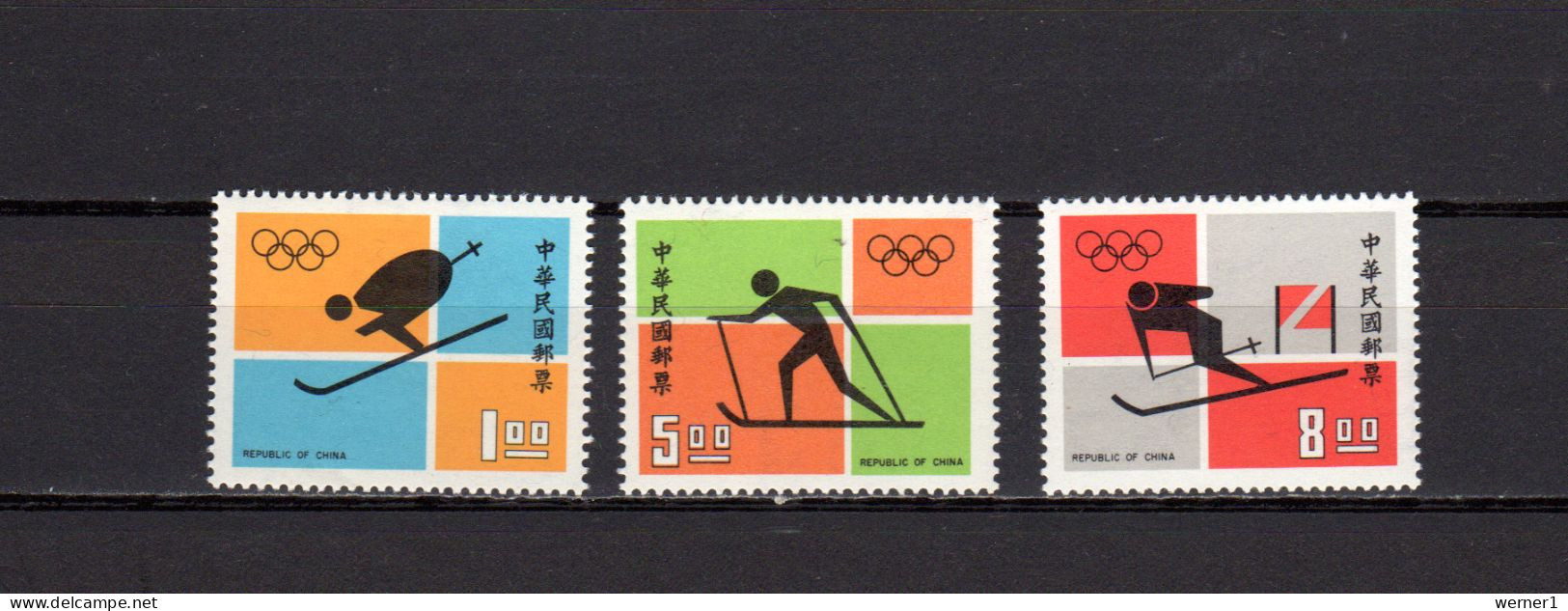 China Taiwan 1972 Olympic Games Sapporo Set Of 3 MNH - Inverno1972: Sapporo