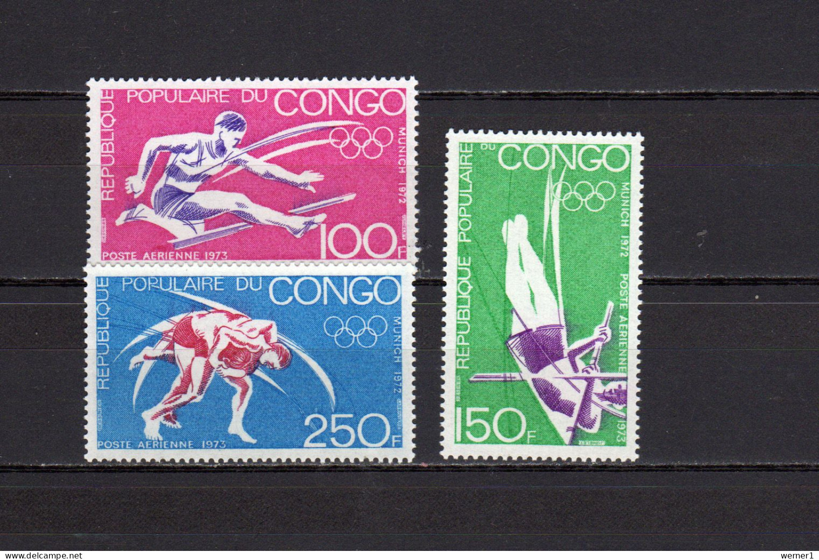 Congo 1973 Olympic Games Munich, Wrestling Etc. Set Of 3 MNH - Verano 1972: Munich