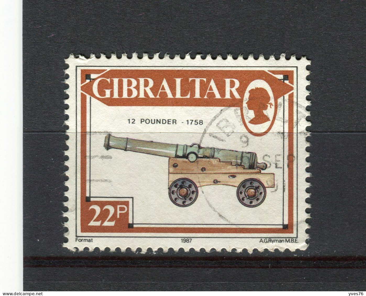 GIBRALTAR - Y&T N° 544° - Canon - Gibraltar