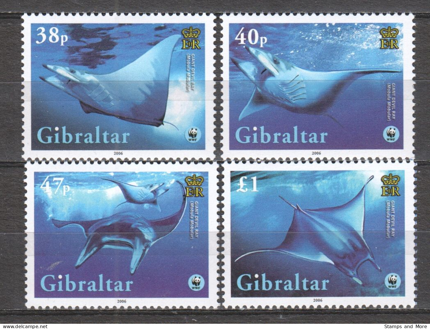 Gibraltar 2006 Mi 1150-1153 MNH WWF - DEVIL RAY - Nuevos