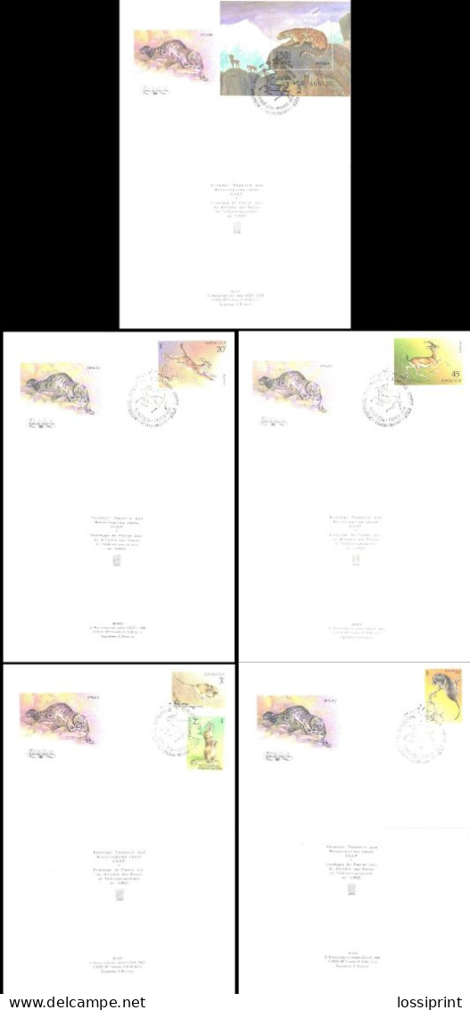 Soviet Union:Russia:USSR:FDC Covers Red Book Animals, Irbis, Karakul, Rodents, 1985 - FDC