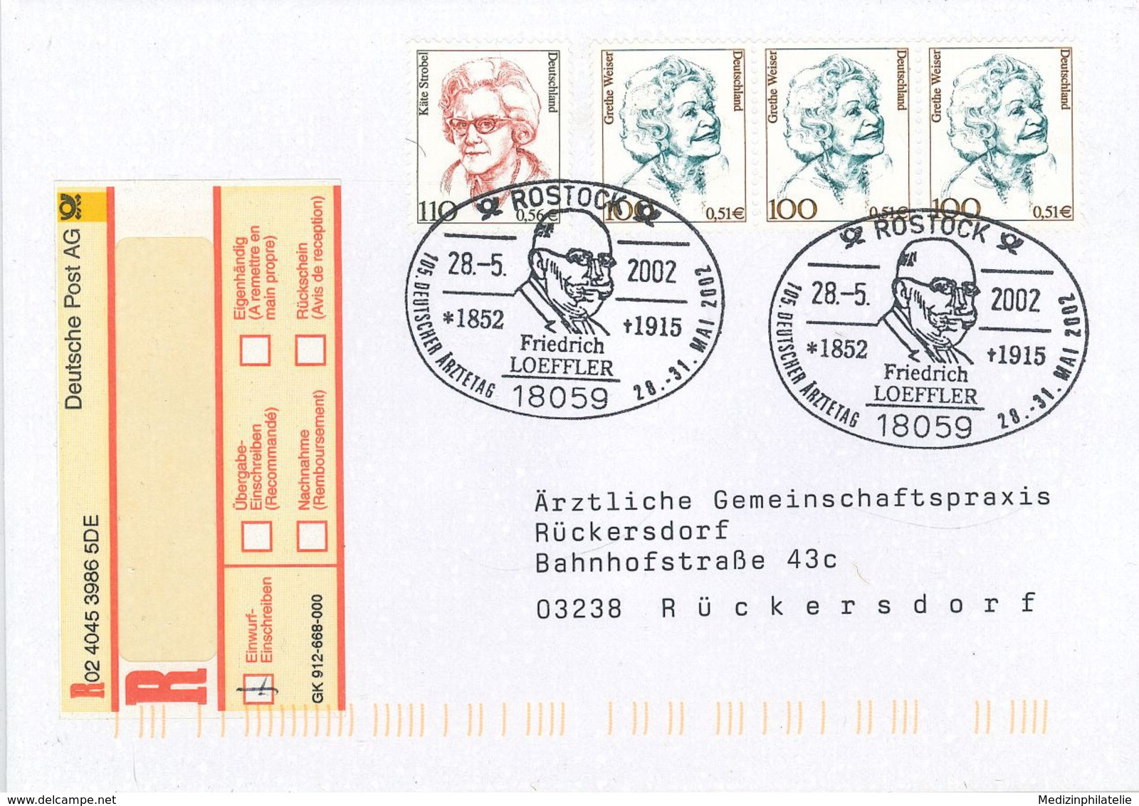 Friedrich August Johannes Loeffler Deutscher Hygieniker Und Bakteriologe - Käte Strobel - Grethe Weiser - Rostock - Médecine