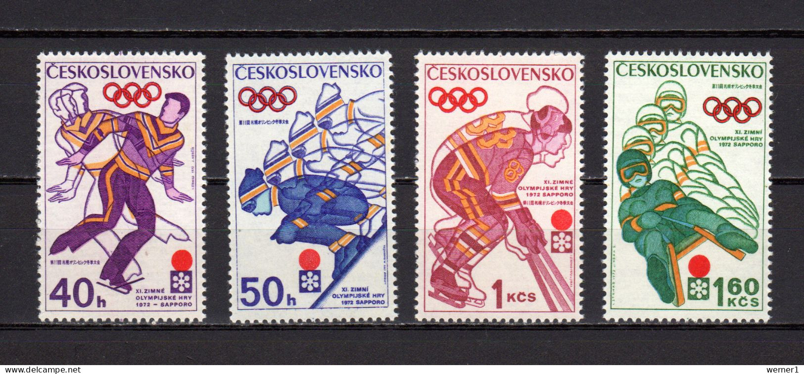 Czechoslovakia 1972 Olympic Games Sapporo Set Of 4 MNH - Inverno1972: Sapporo