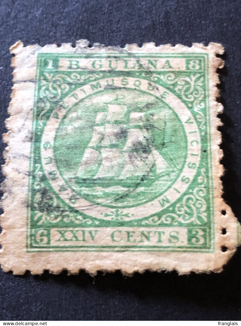 BRITISH GUIANA  SG 103  24c Yellow Green Perf 10  FU - Brits-Guiana (...-1966)