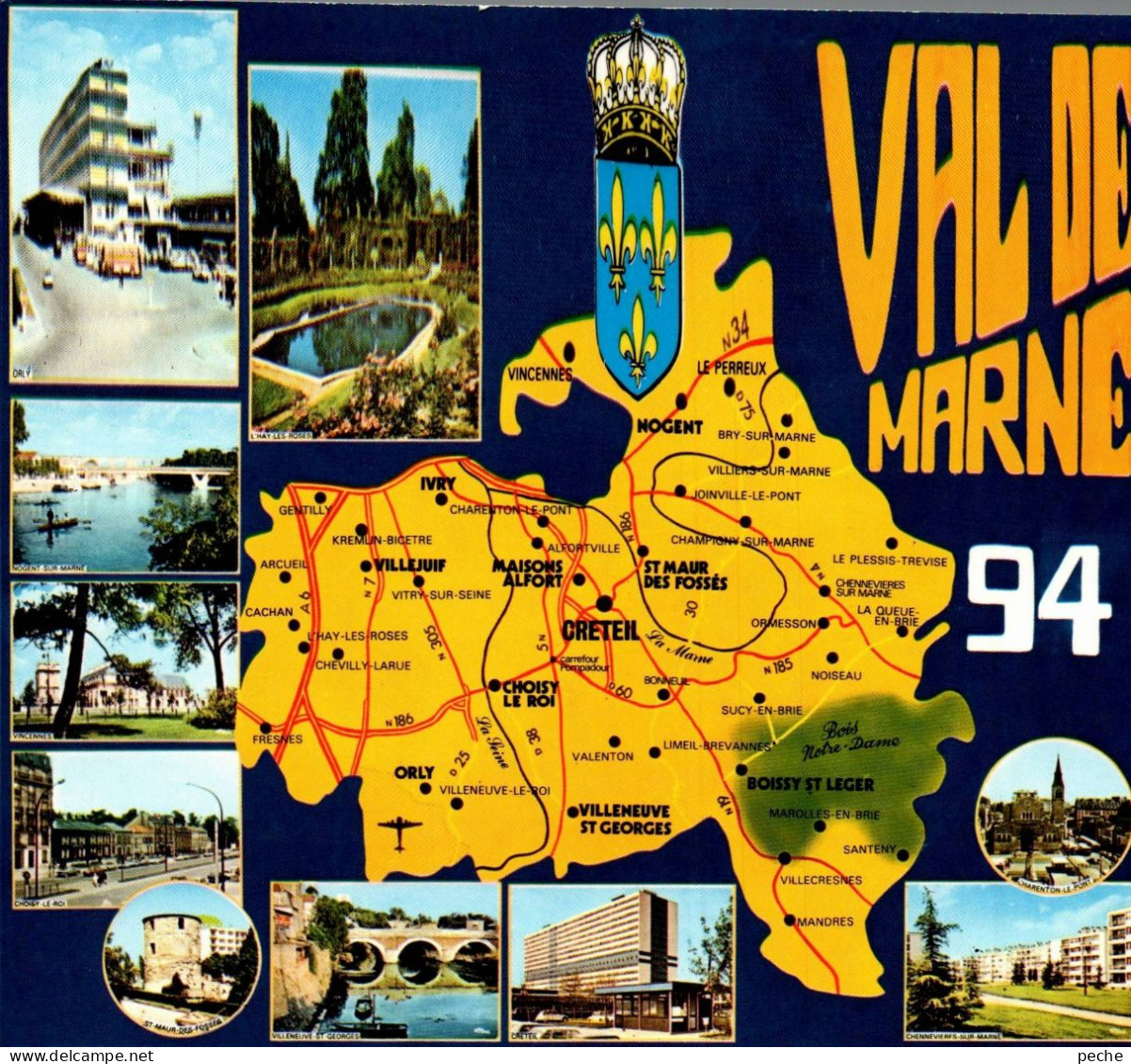 N°321 Z -cpsm Carte Géographique Du Val De Marne- - Landkarten
