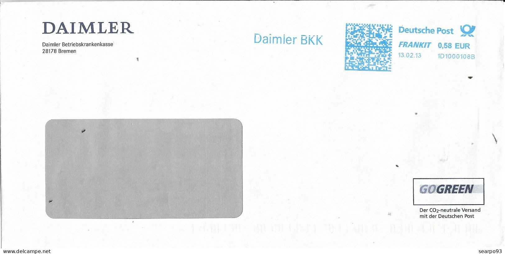 GERMANY. METER SLOGAN. DAIMLER. HEALTH INSURANCE. 2013 - Lettres & Documents