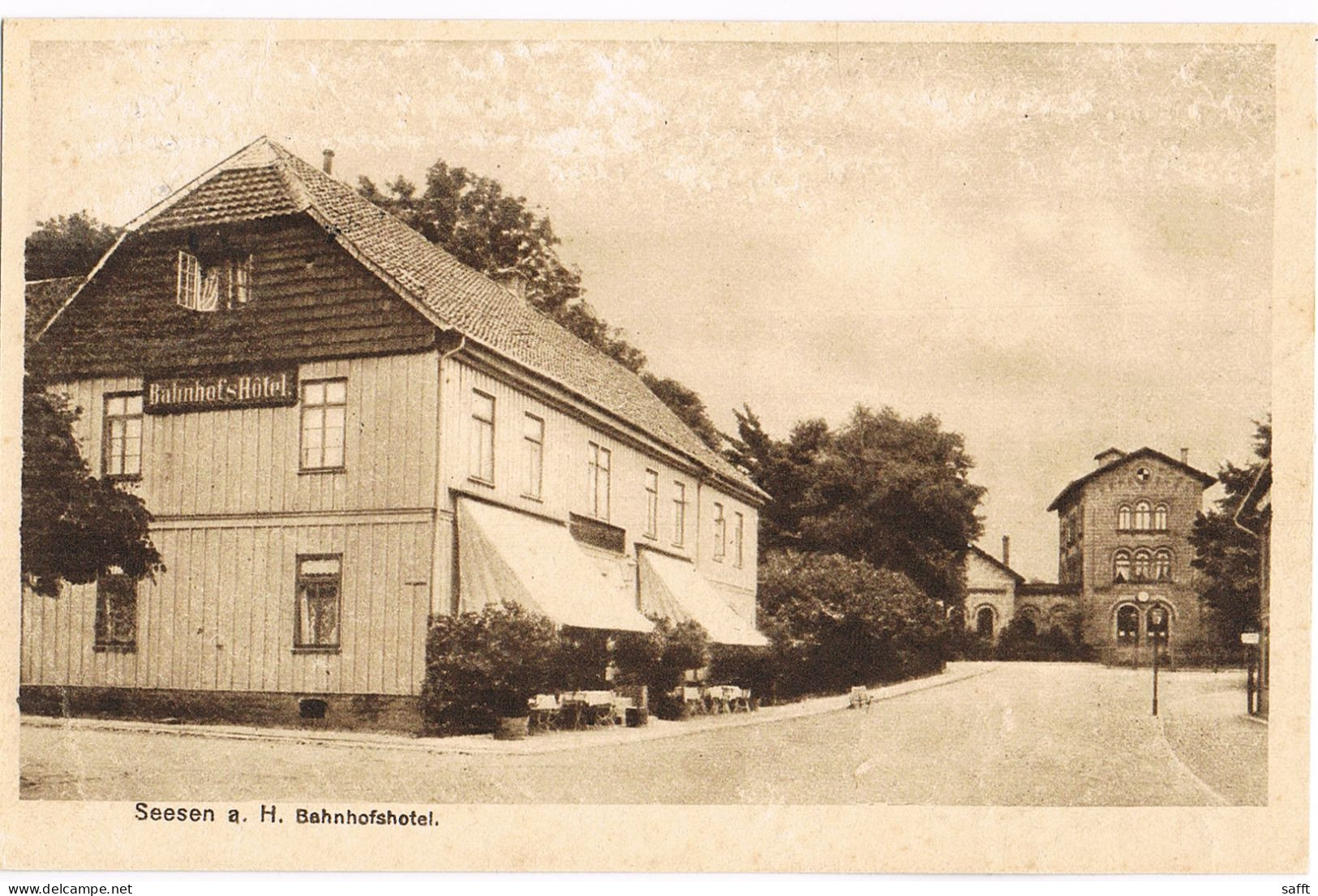 Feldpost-AK Seesen, Bahnhofshotel Und Bahnhof 1915 - Seesen
