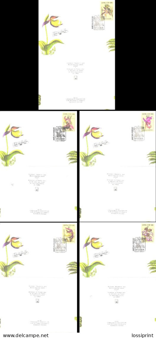 Soviet Union:Russia:USSR:FDC Covers Serie Flowers, Orchids, 1991 - FDC