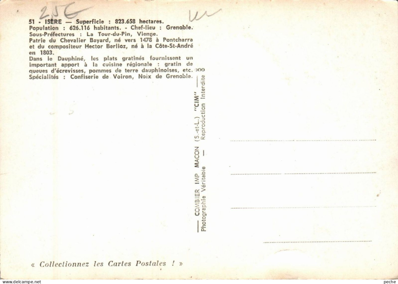 N°323 Z -cpsm Carte Géographique -Isère- - Maps