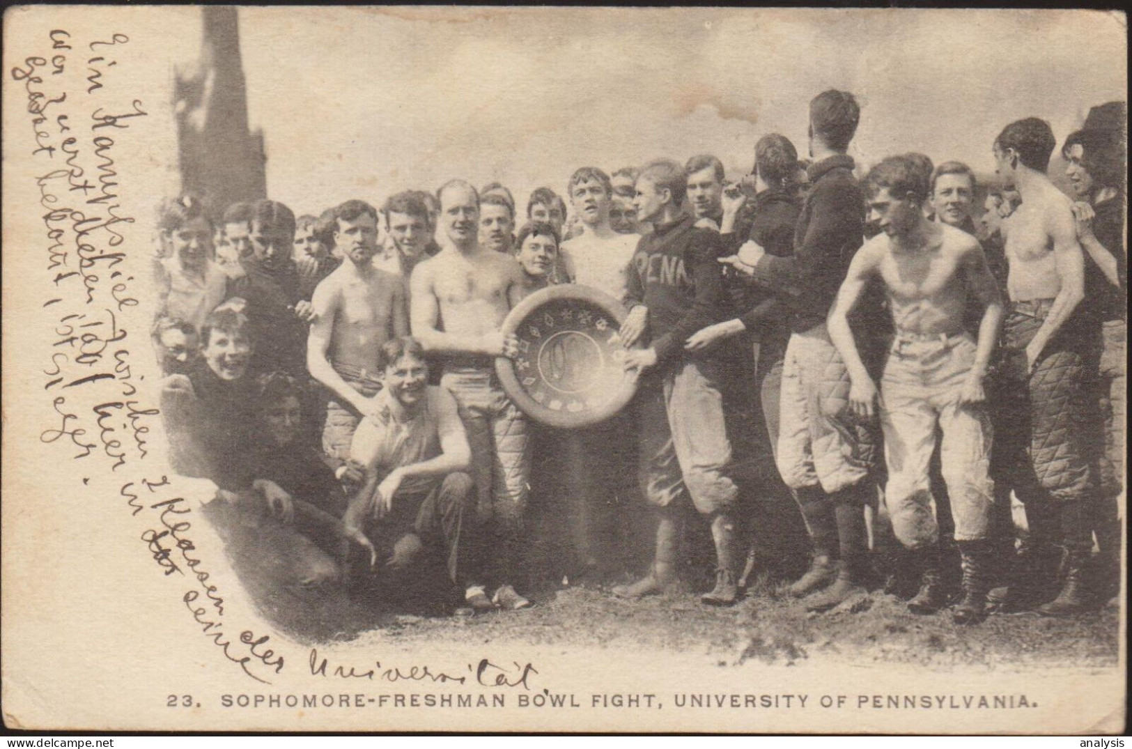 USA Philadelphia University Of Pennsylvania Bowl Fight Old PPC 1910 Mailed - Philadelphia