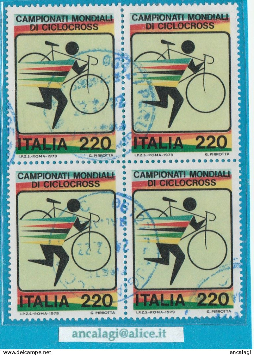 USATI ITALIA 1979 - Ref.0404A "MONDIALI DI CICLOCROSS" 1 Val. Da L.220 In Quartina - - 1971-80: Used