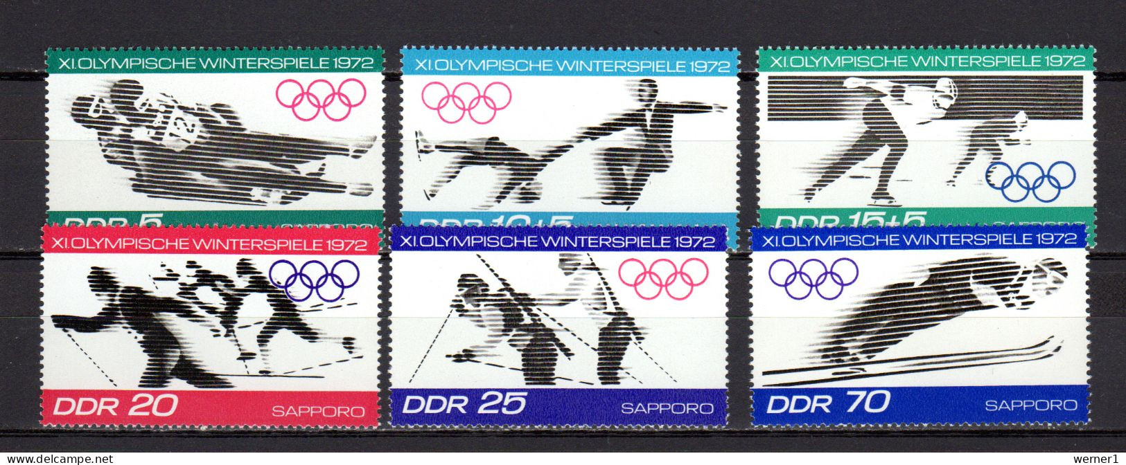 DDR 1971 Olympic Games Sapporo Set Of 6 MNH - Winter 1972: Sapporo