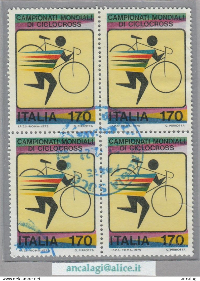 USATI ITALIA 1979 - Ref.0404B "MONDIALI DI CICLOCROSS" 1 Val. Da L.170 In Quartina - - 1971-80: Usati