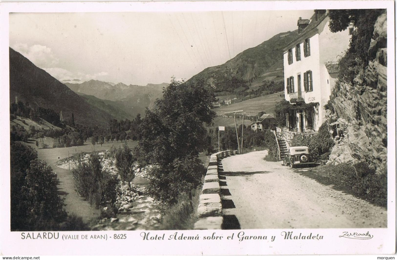 54695. Postal SALARDÚ (Lerida). Vall D'Aran , Hotel ADEMÁ Sobre Garona Y Maladeta - Lérida