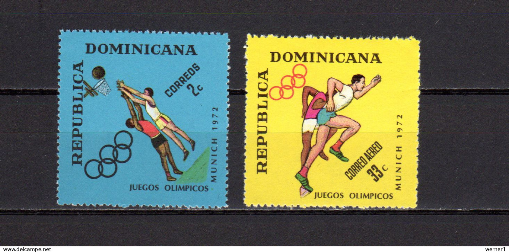 Dominican Republic 1972 Olympic Games Munich, Basketball, Athletics Set Of 2 MNH - Verano 1972: Munich