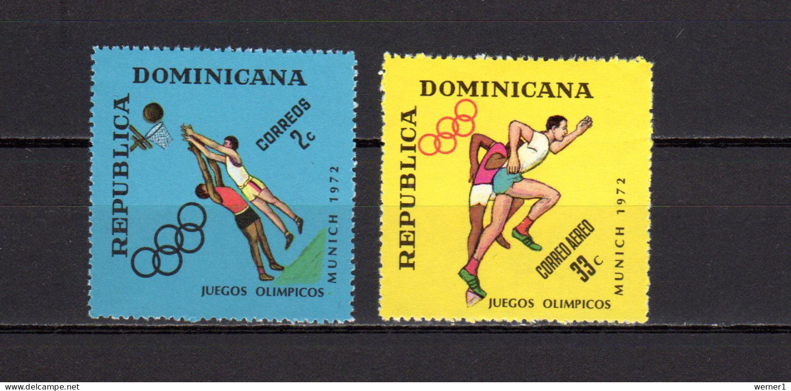 Dominican Republic 1972 Olympic Games Munich, Basketball, Athletics Set Of 2 MNH - Summer 1972: Munich