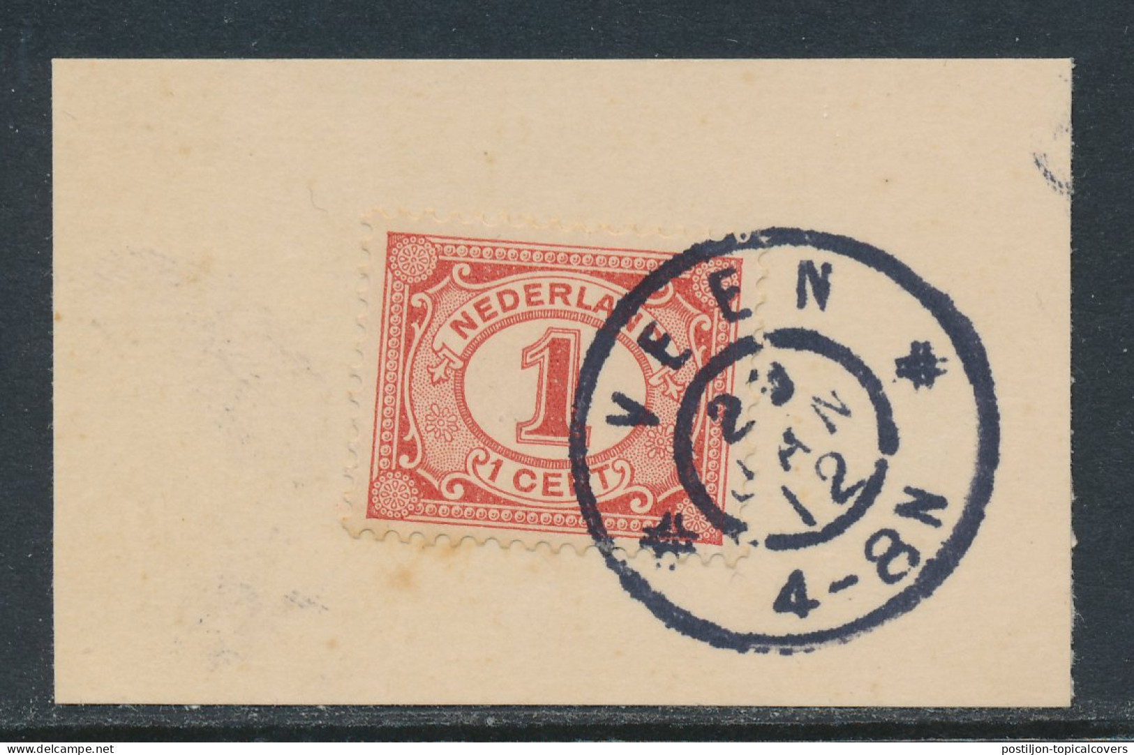 Grootrondstempel Veen 1912 - Poststempel