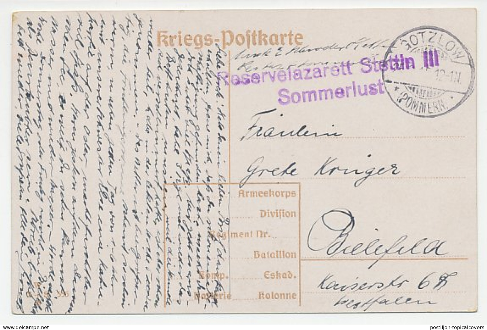 War Postcard Germany / Poland Torpedo Boat - Hospital - WWI  - WO1