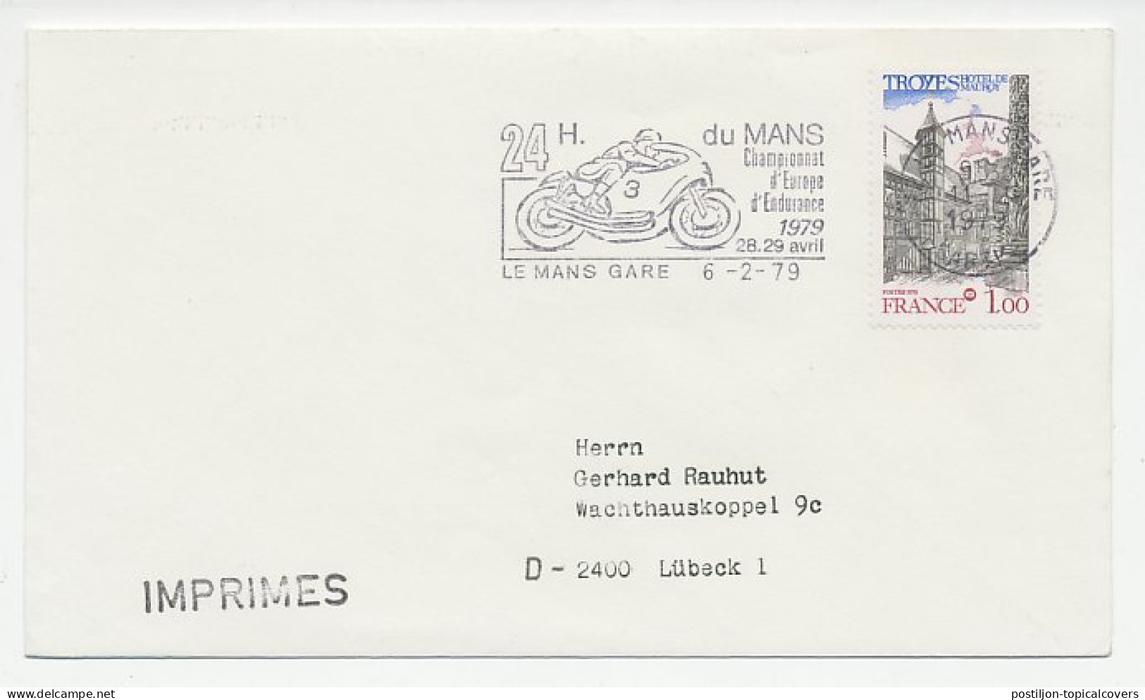 Cover / Postmark France 1979 Motor Race - 24 H. Du Mans - European Championship - Motorräder