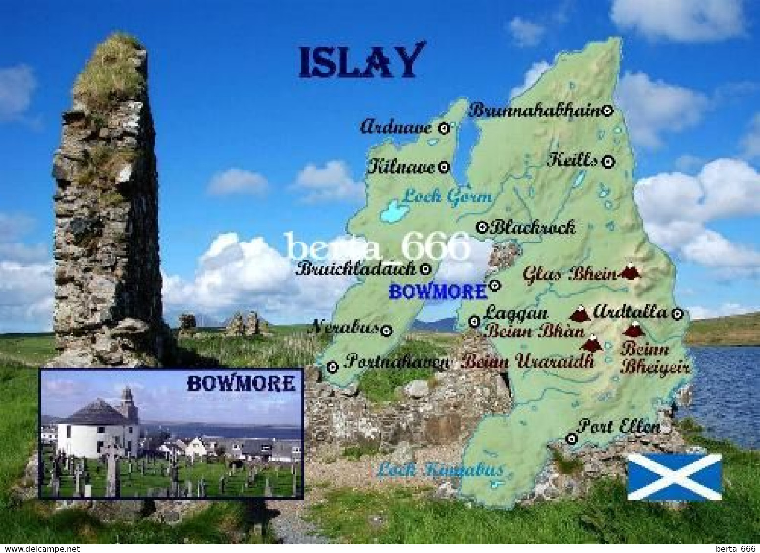 Scotland Isley Island Map New Postcard * Carte Geographique * Landkarte - Argyllshire