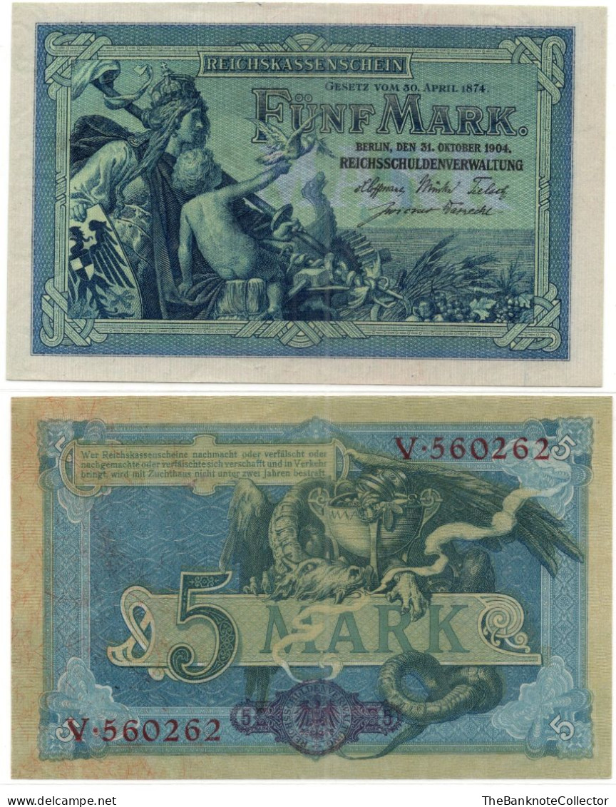 Germany 5 Marks 1904 P-4 UNC - 5 Mark