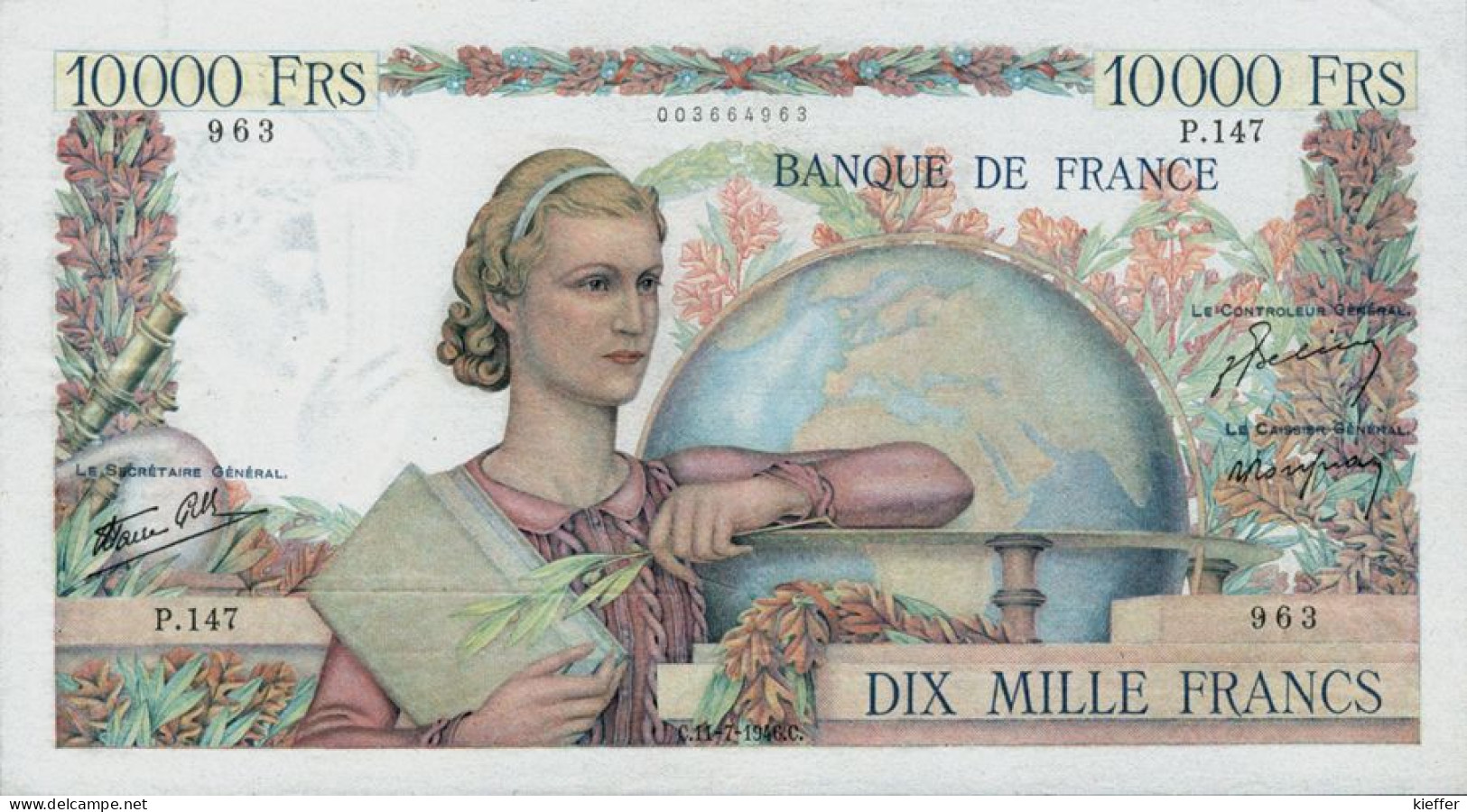 10000F Génie Français  11.07.46 -  TTB+ - Fay : 50.7 - 10 000 F 1945-1956 ''Génie Français''