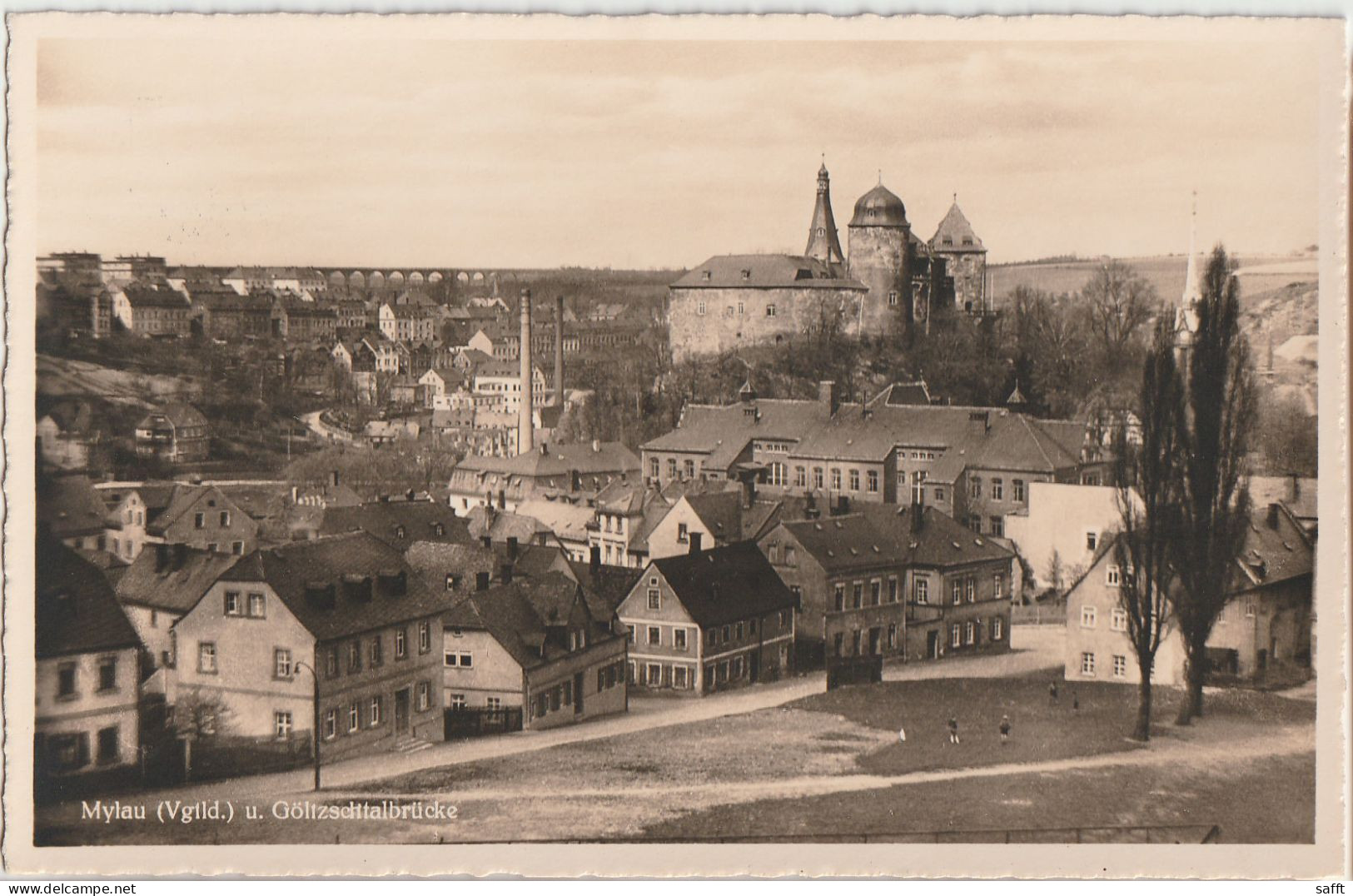 AK Mylau/Vogtland Und Göltzschtalbrücke Um 1940 - Mylau