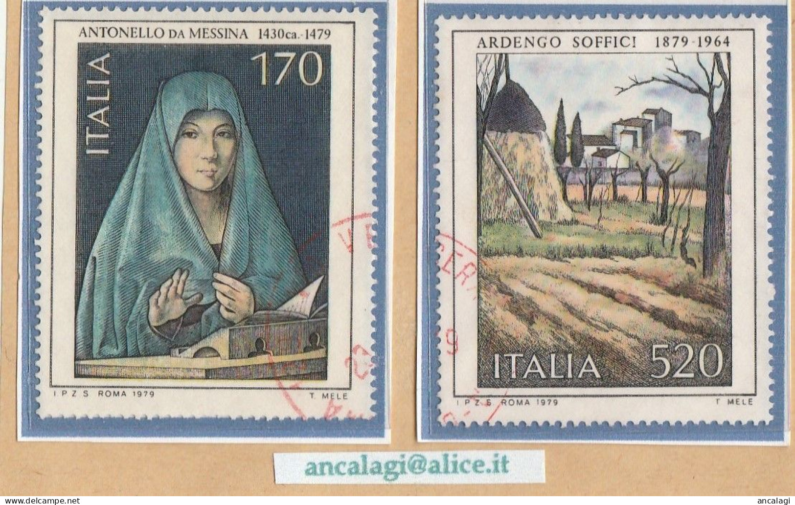 USATI ITALIA 1979 - Ref.0405A "ARTE ITALIANA" Serie Di 2 Val. - - 1971-80: Usati