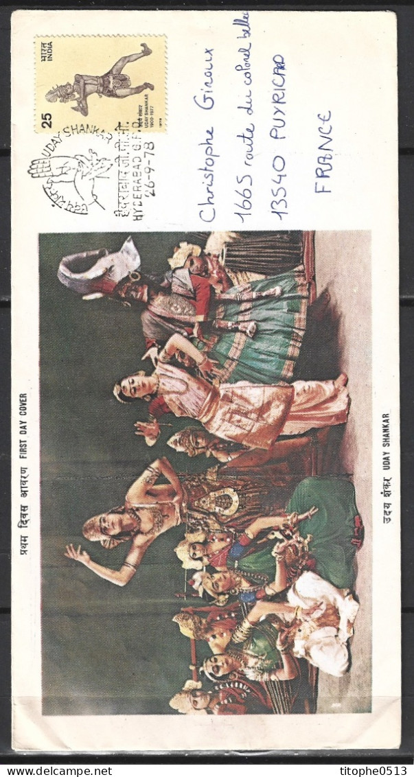 INDE. N°566 Sur Enveloppe 1er Jour (FDC) De 1978. Danseur Uday Shankar. - Tanz