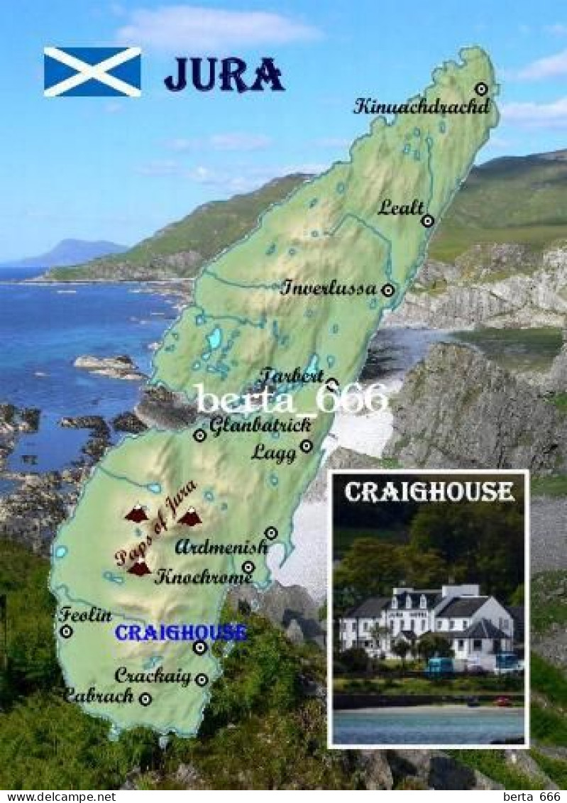 Scotland Jura Island Map New Postcard * Carte Geographique * Landkarte - Argyllshire