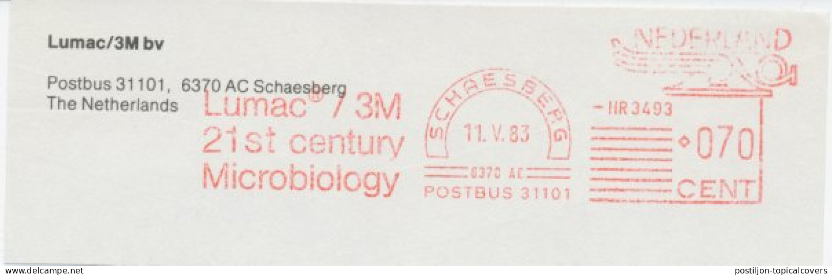 Meter Top Cut Netherlands 1983 21st Century Microbiology - Altri & Non Classificati