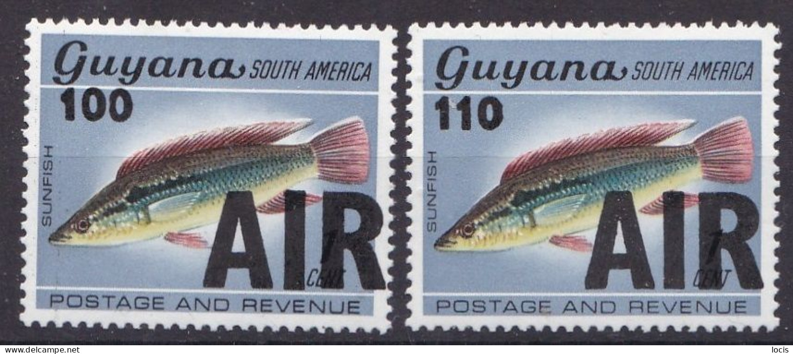 GUYANA  1981 MNH - Overprint - Fishes