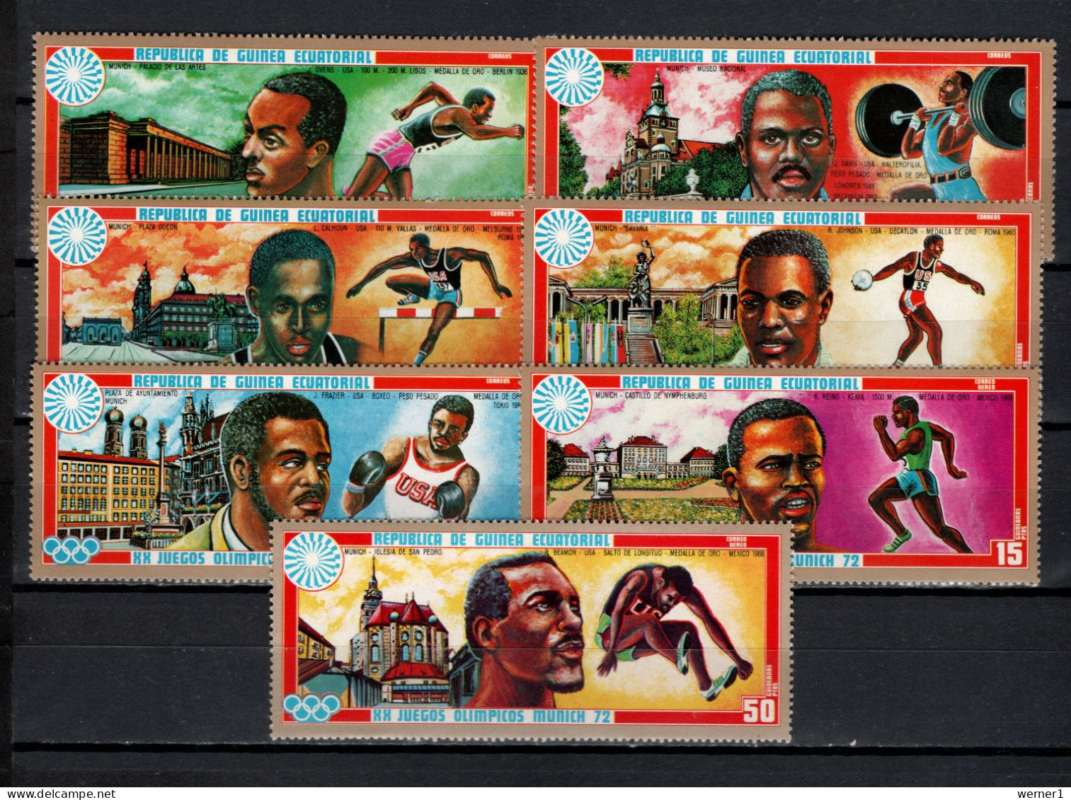 Equatorial Guinea 1972 Olympic Games Munich, Boxing, Weightlifting Etc. Set Of 7 MNH - Zomer 1972: München