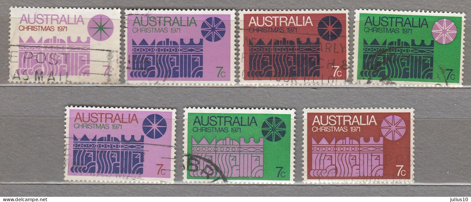 AUSTRALIA 1971 Christmas Complete Set Used (o) Mi 479-485 #33585 - Usados