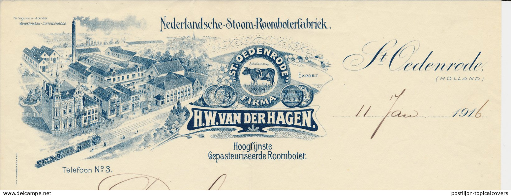 Brief St. Oedenrode 1916 - Nederlandsche Stoom Roomboterfabriek - Paesi Bassi