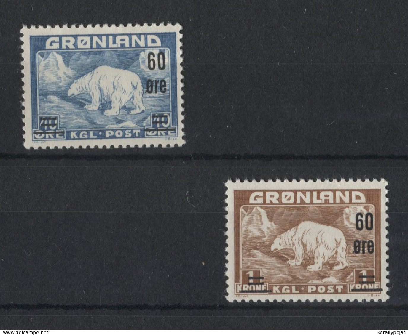 Greenland - 1956 Polar Bear Overprints MNH__(TH-23125) - Ungebraucht