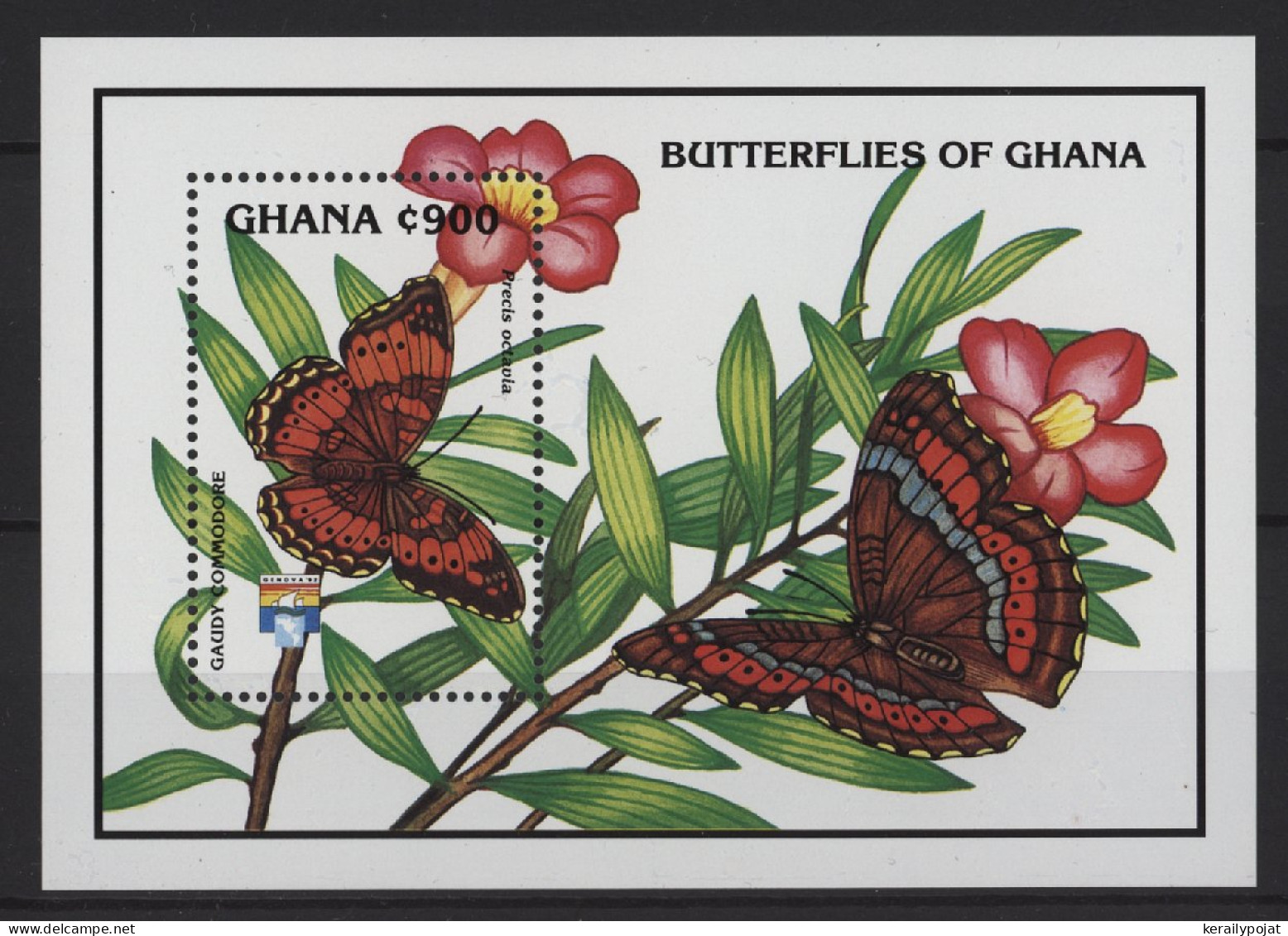 Ghana - 1992 Butterflies Block (2) MNH__(TH-26839) - Ghana (1957-...)