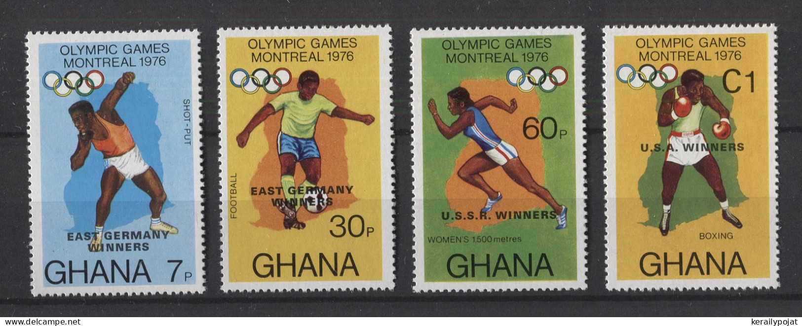 Ghana - 1977 Montreal Overprints MNH__(TH-24934) - Ghana (1957-...)