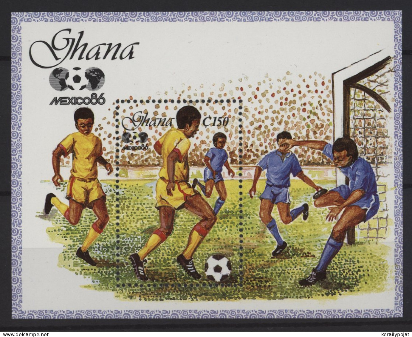 Ghana - 1987 Soccer World Cup Block MNH__(TH-27793) - Ghana (1957-...)