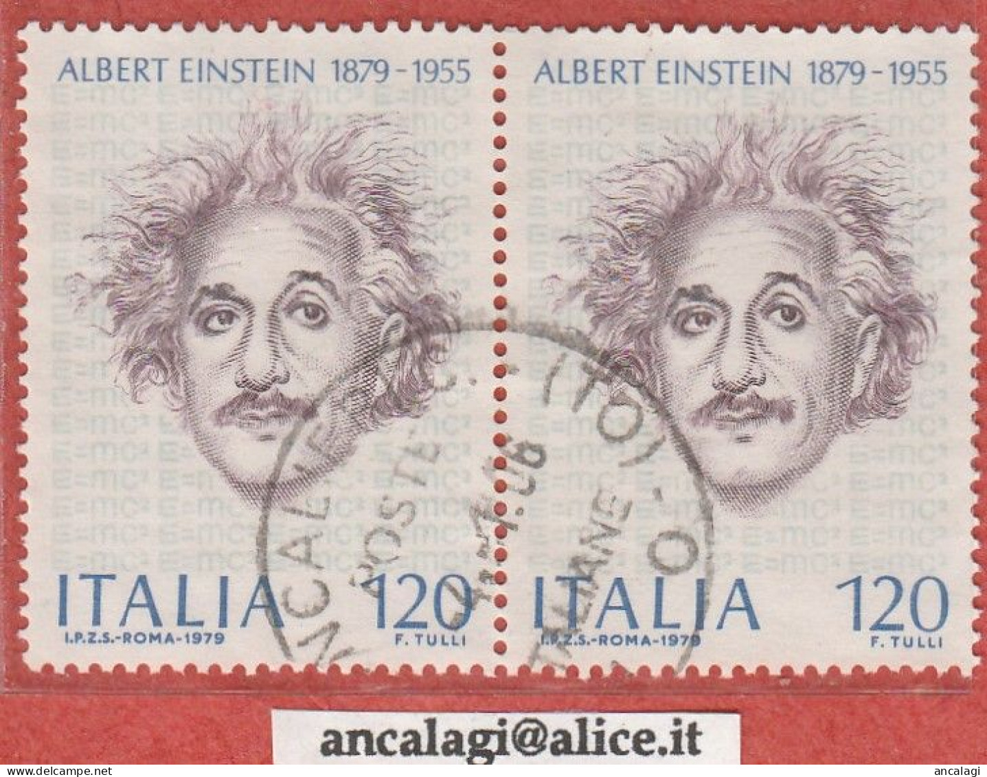 USATI ITALIA 1979 - Ref.0406A "ALBERT EINSTEIN" 1 Val. In Coppia - - 1971-80: Afgestempeld