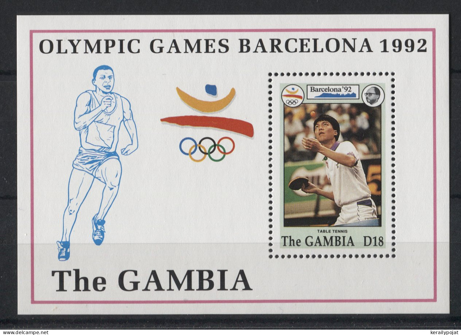 Gambia - 1992 Olympic Games Block (4) MNH__(TH-24035) - Gambie (1965-...)