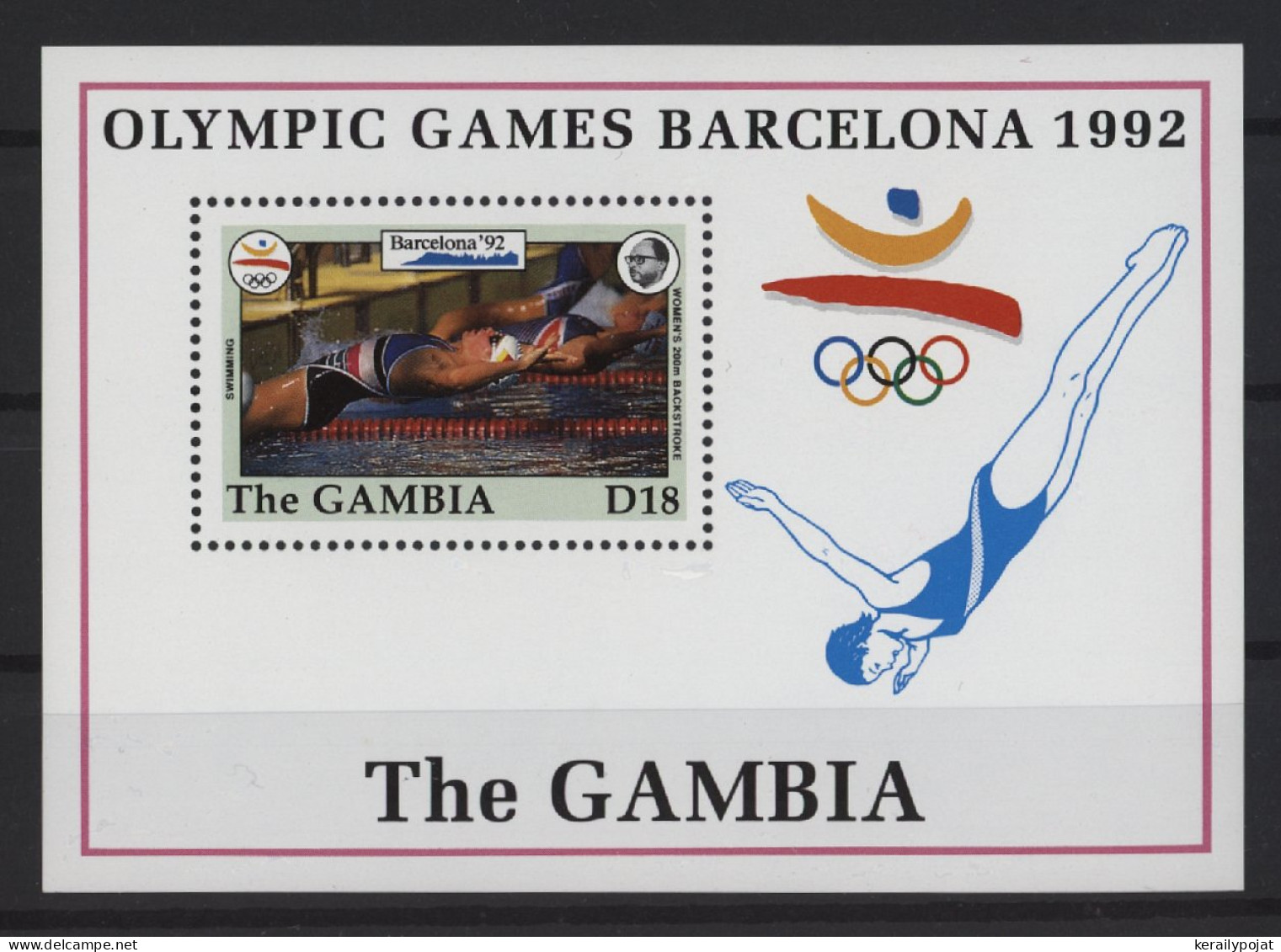 Gambia - 1992 Albertville And Barcelona Block (3) MNH__(TH-27731) - Gambia (1965-...)