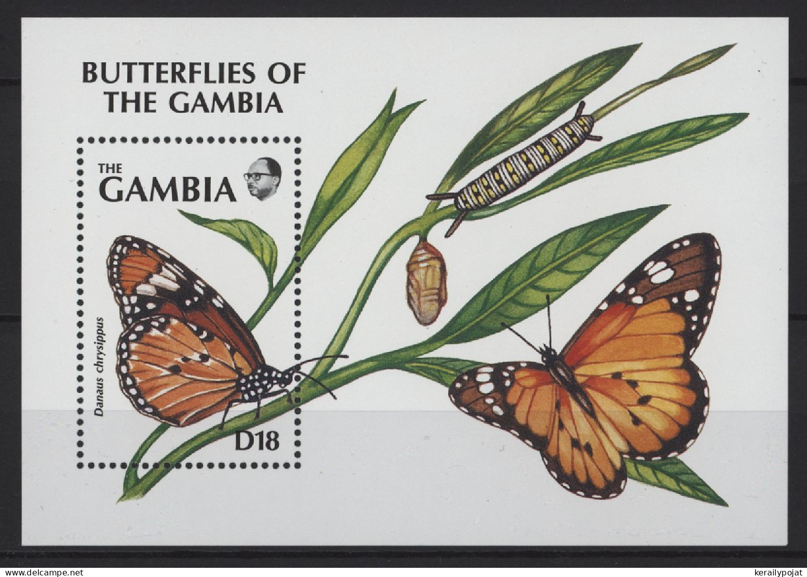 Gambia - 1991 Butterflies Block (4) MNH__(TH-26834) - Gambie (1965-...)