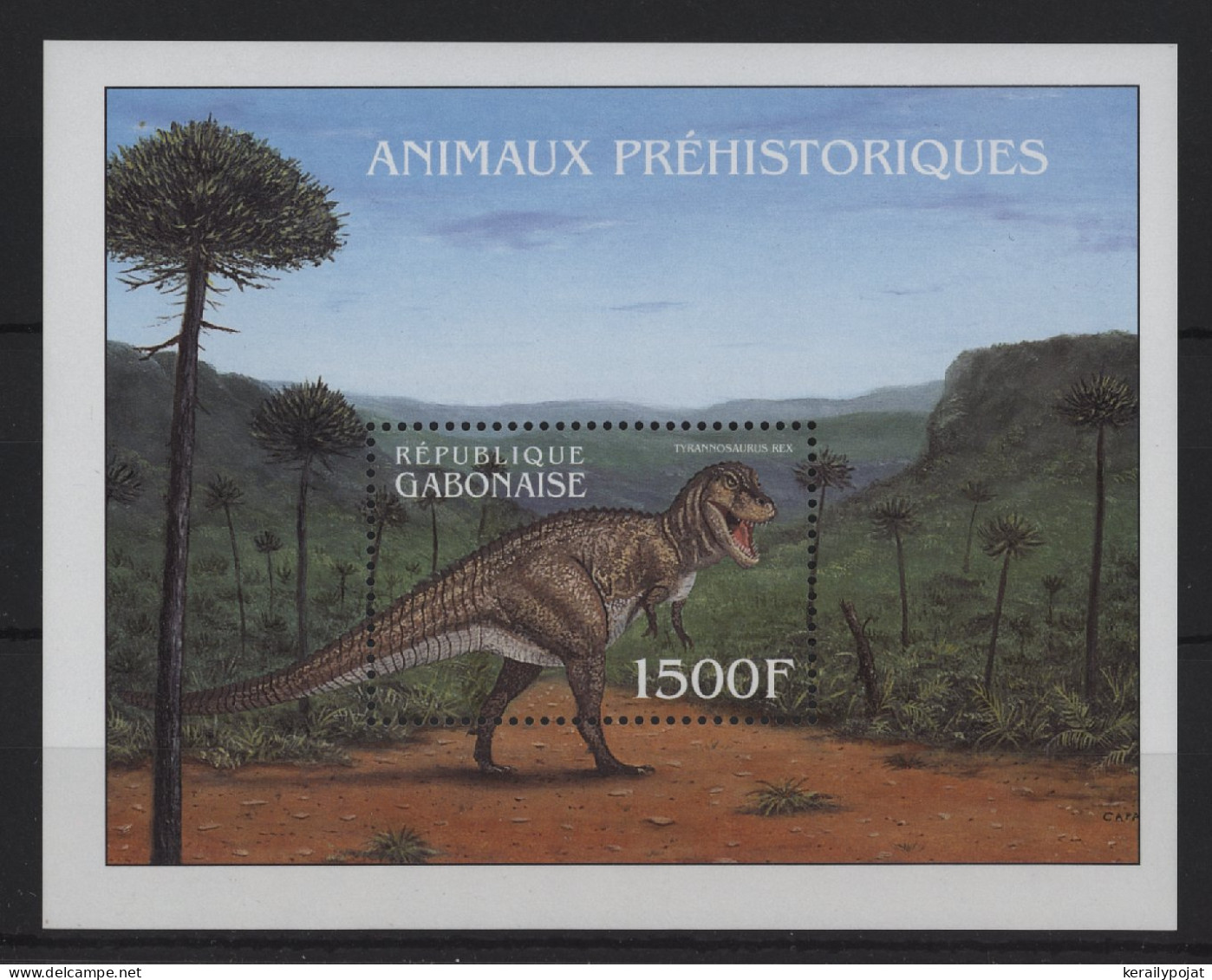 Gabon - 2000 Prehistoric Animals (III) Block (2) MNH__(TH-24447) - Gabón (1960-...)