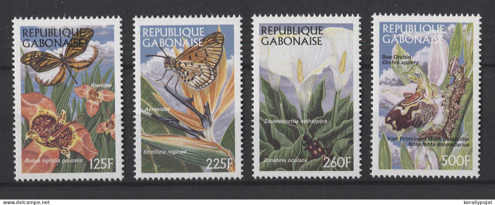 Gabon - 1997 Flowers And Insects MNH__(TH-25037) - Gabón (1960-...)