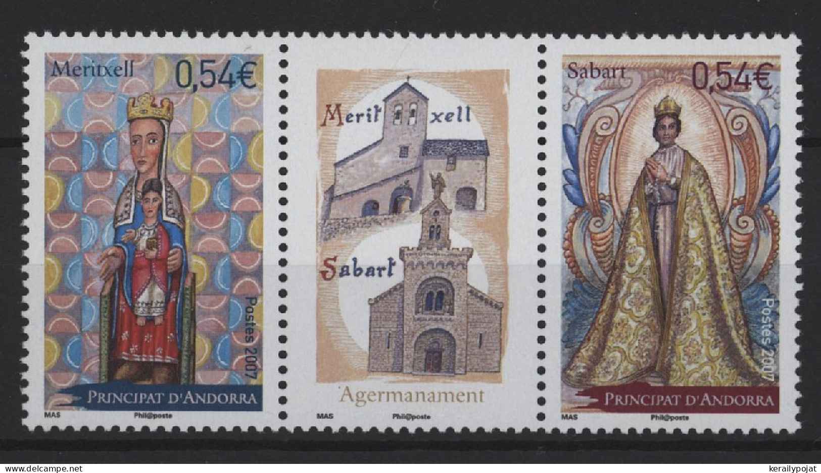 French Andorra - 2007 Meritxell And Sabart Pilgrimage Sites Strip MNH__(TH-26632) - Unused Stamps