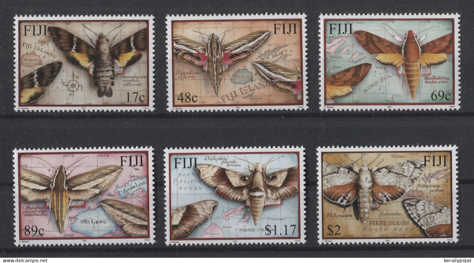 Fiji - 2001 Butterflies MNH__(TH-25029) - Fiji (1970-...)